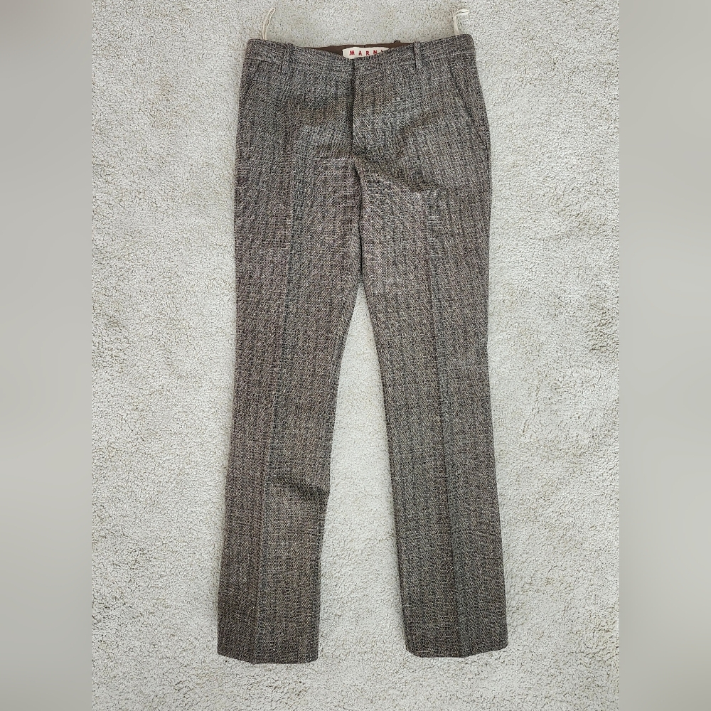 MARNI Wool Silk Brown Pants